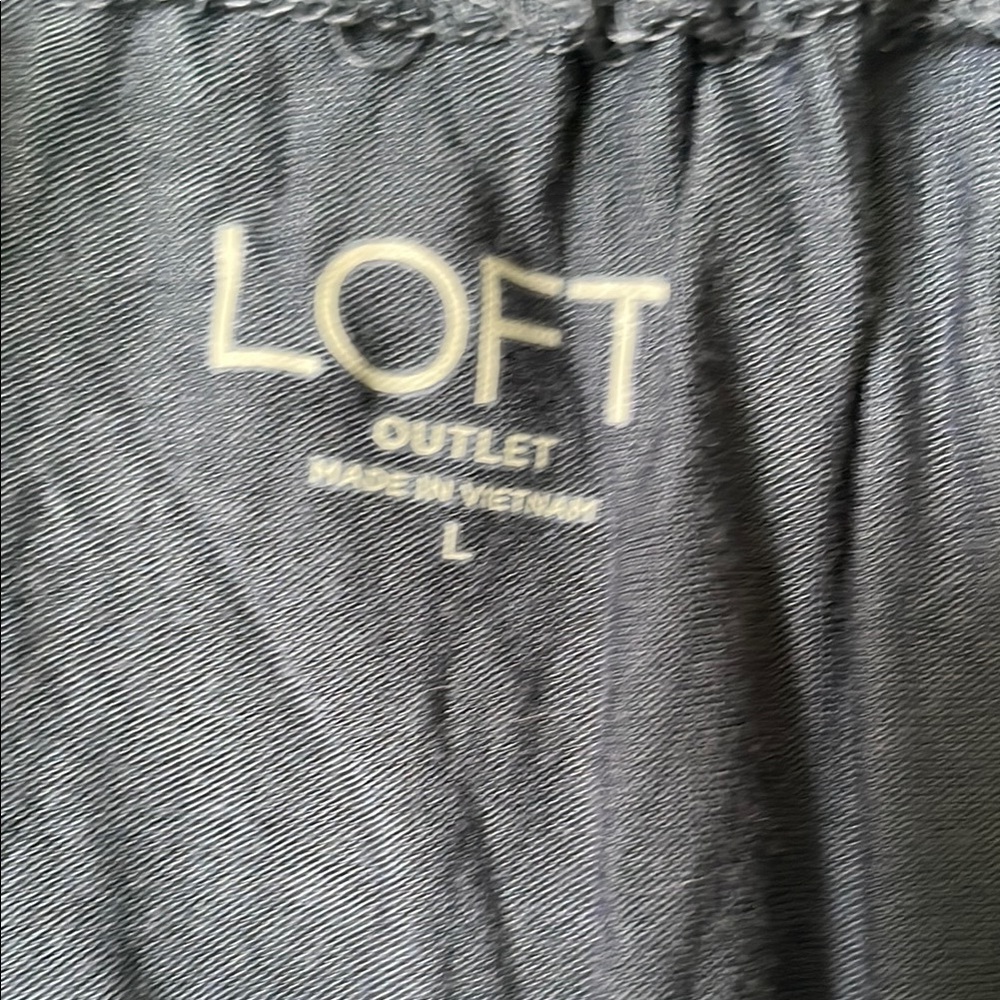 LOFT Gray/Blue Ruched Sleeveless Tank Top - Picture 2 of 2